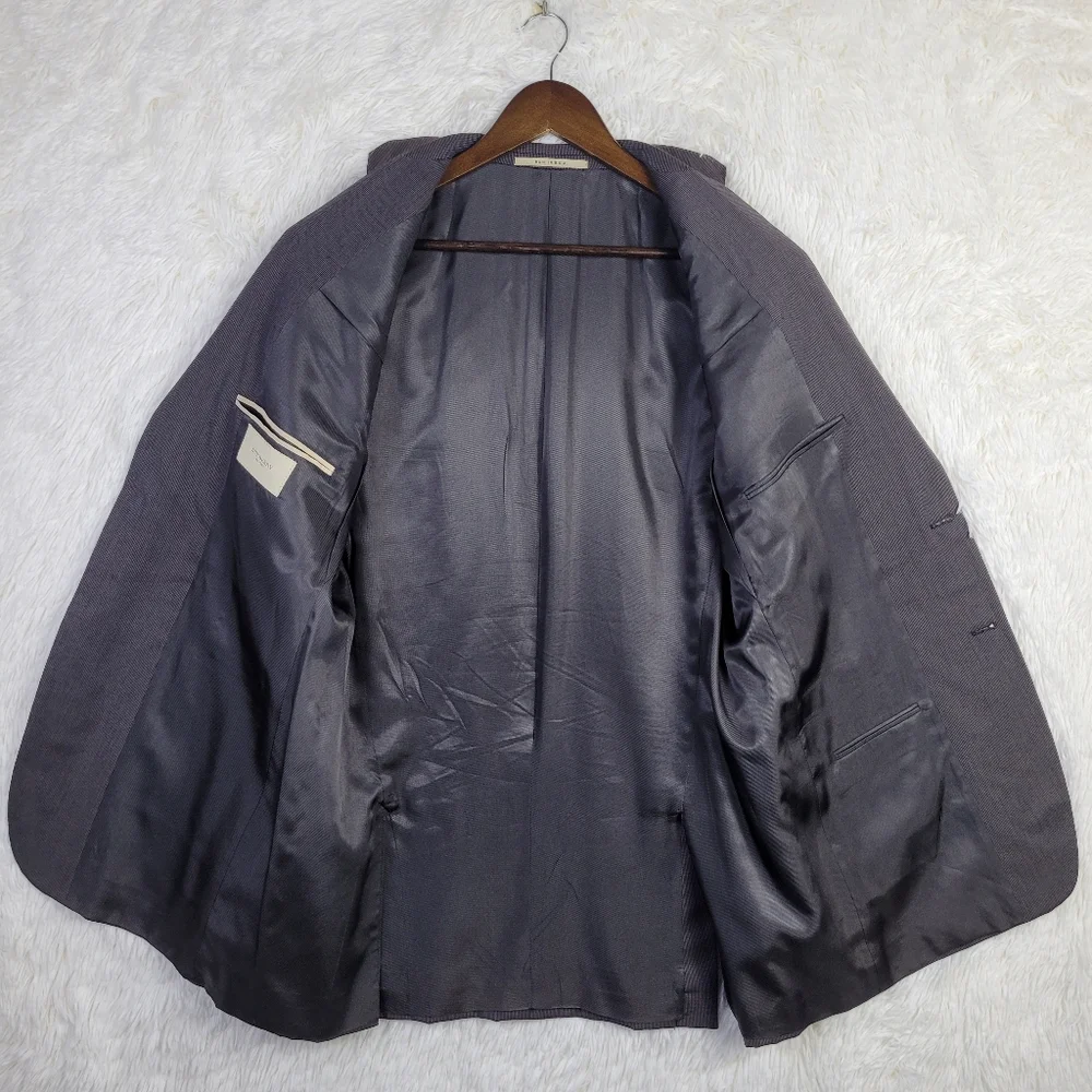 42L Burberry London Dark Brown Houndstooth Wool Blazer‎ Luxury Y2K 90s
